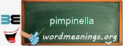 WordMeaning blackboard for pimpinella